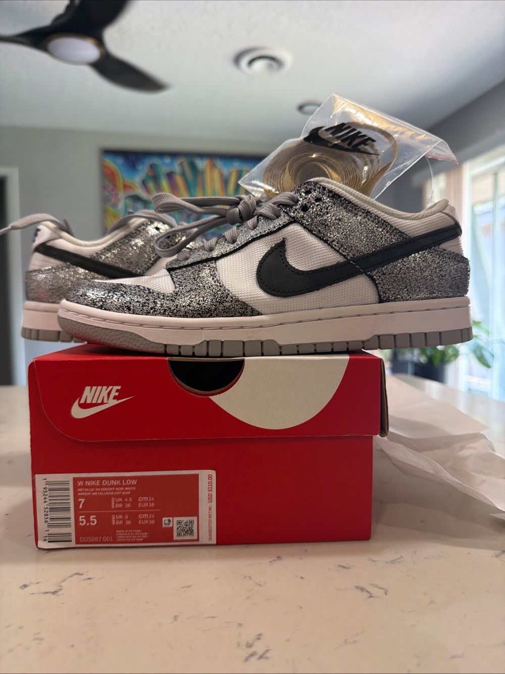 Nike Dunk Low Golden Gals Metallic Silver (Women’s) Size 7- Read